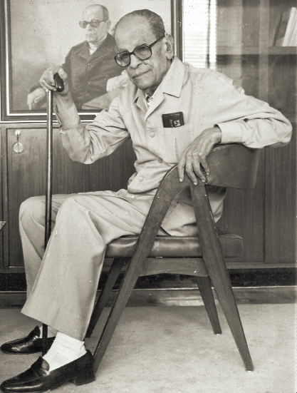 Naguib Mahfouz in 1980s in Cairo